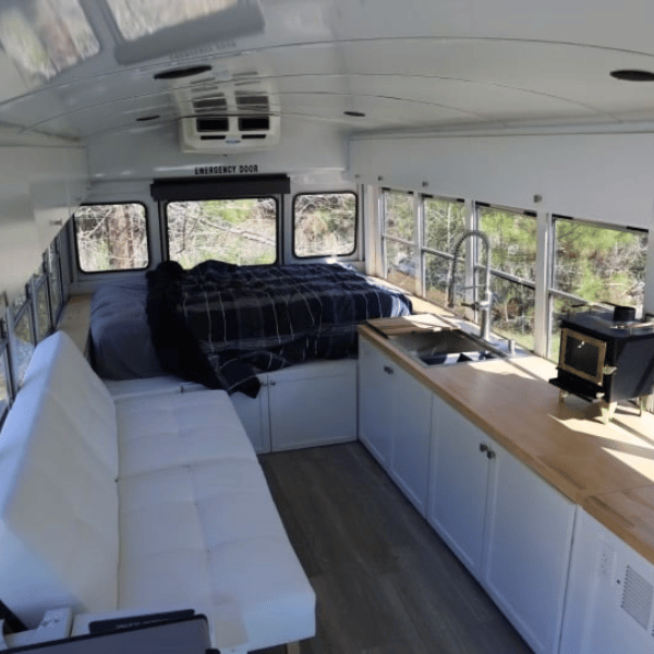 4 window short school bus conversion