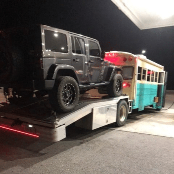 school bus car hauler conversion