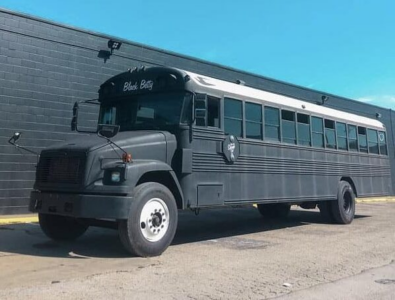 full length school bus gutted for skoolie conversion